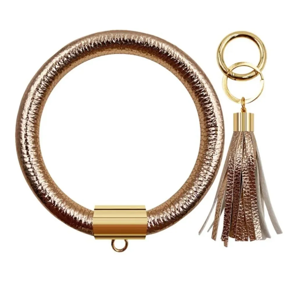 Champagne key ring bracelet